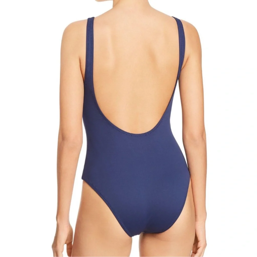Eberjey So Solid Calysta One Piece Swimsuit Cut Out Navy Size Small